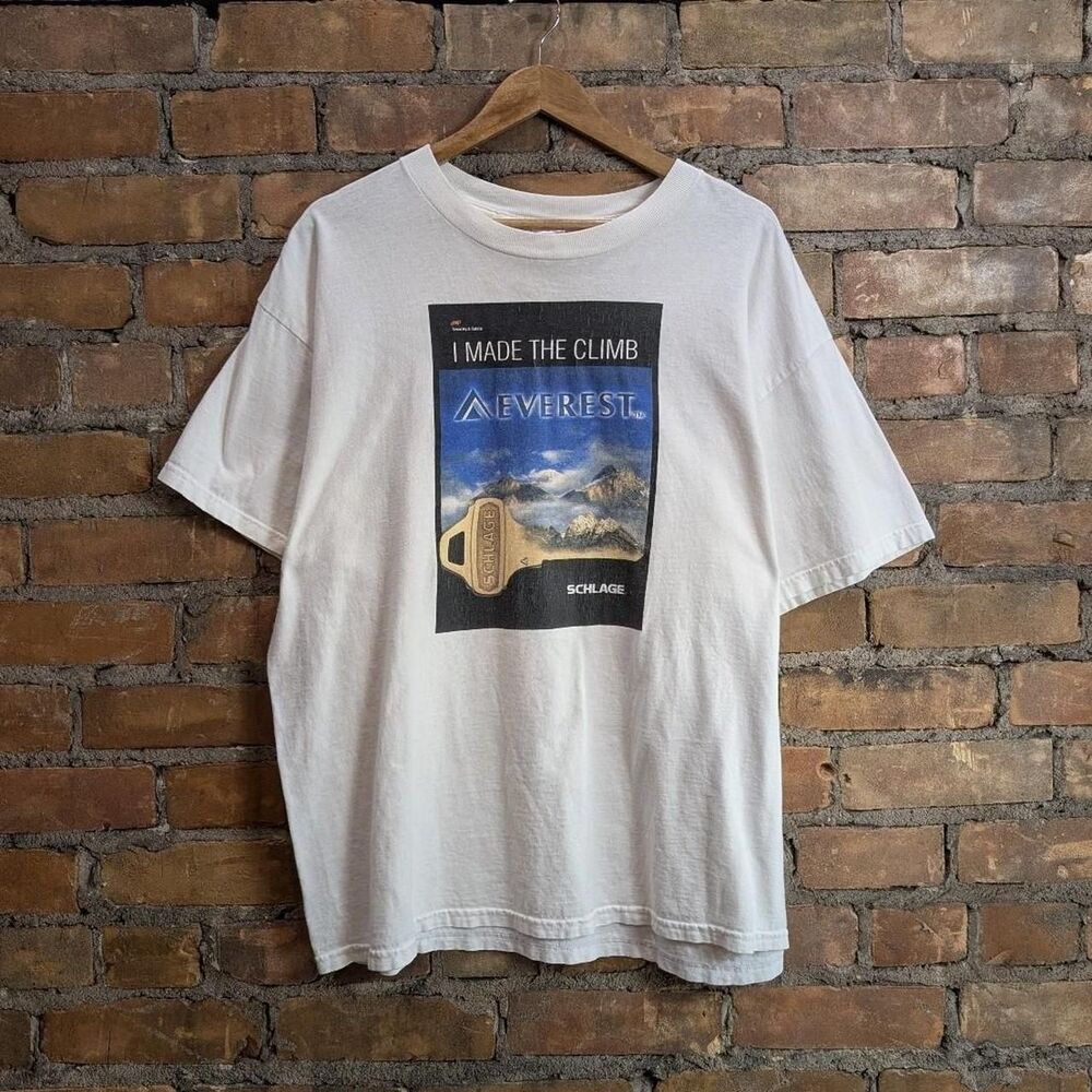Vintage Mount Everest Climbing Expedition Promo Tshirt White Delta XL